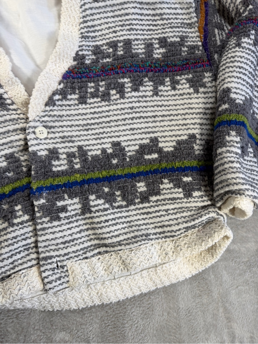Vintage Wah Striped Patterned Cardigan - L - Picture 2 of 3